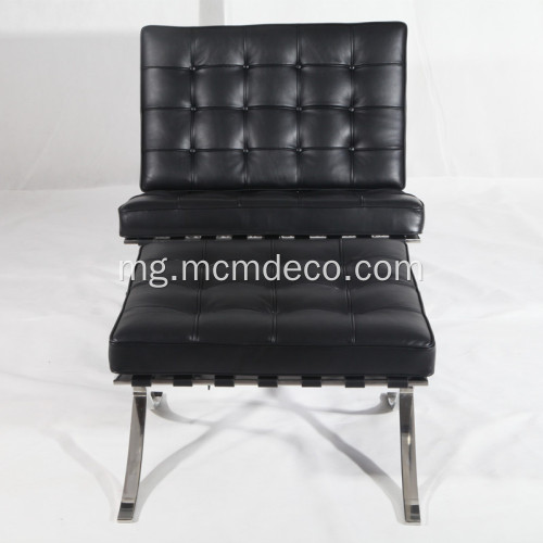 Knoll barcelona hoditra leather lounge seza